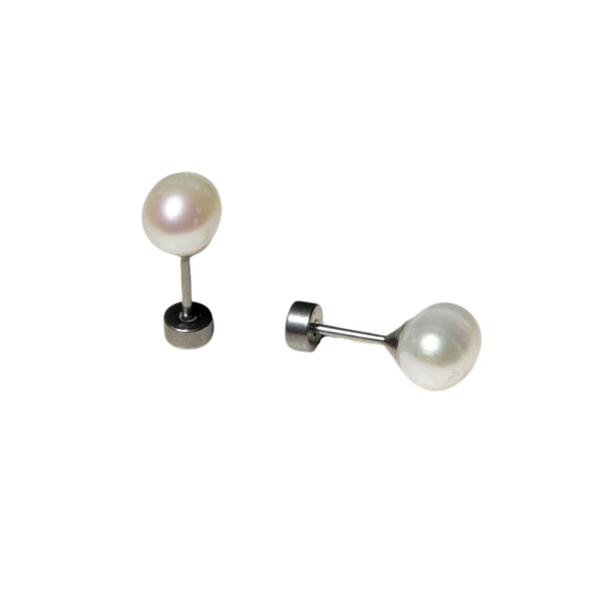 ELBAULDEJUMA - Aros Muriel perlas de rio 7mm titanio ASTM F136 Riviere