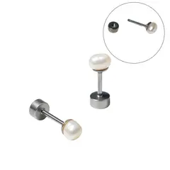 ELBAULDEJUMA - Aros Marisa perlas de rio 3mm titanio ASTM F136 Riviere