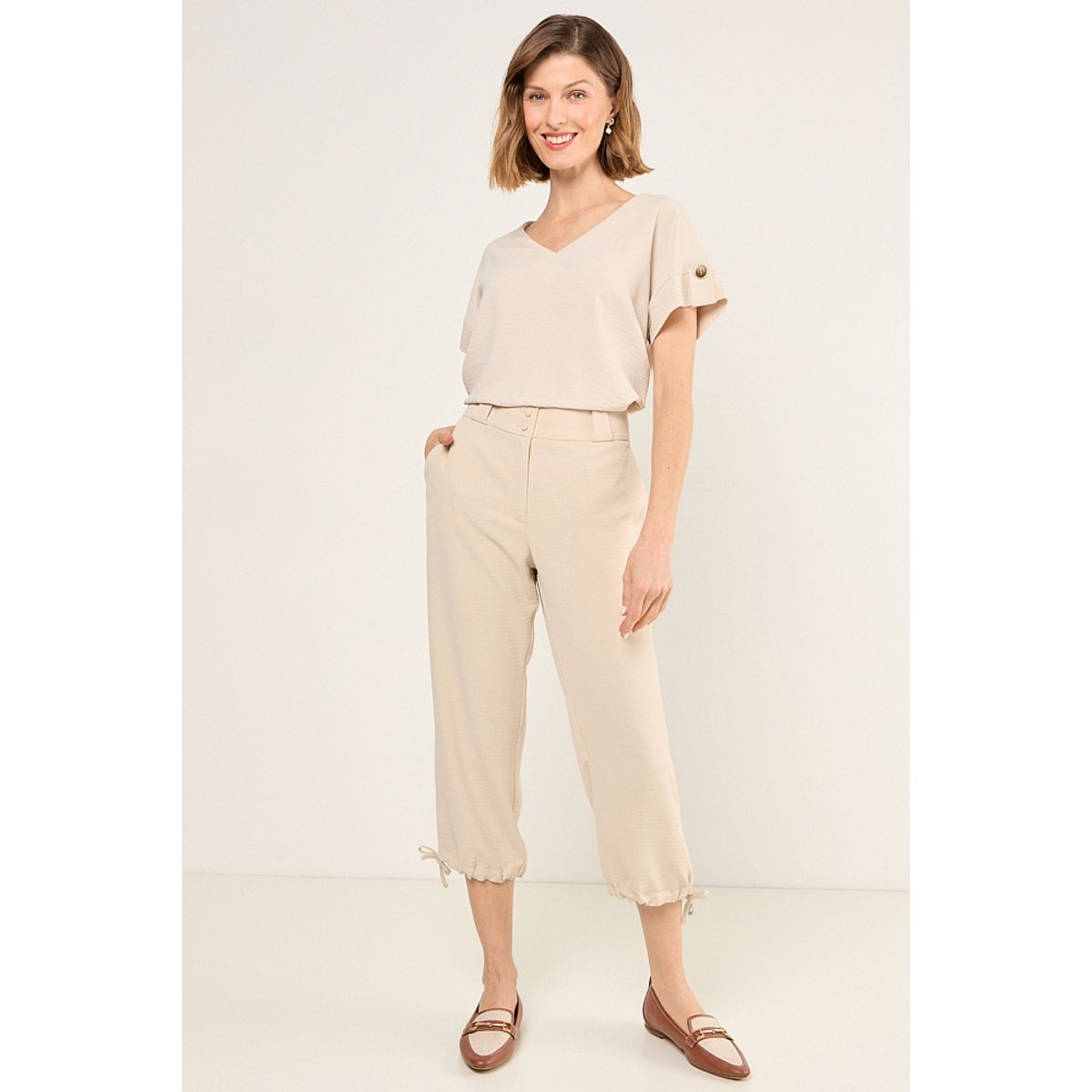 MA GRIFFE - Capri Liso Mujer Beige Magriffe