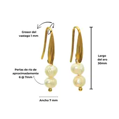 ELBAULDEJUMA - Aros Ula perlas de rio chapadas en oro 18k Riviere