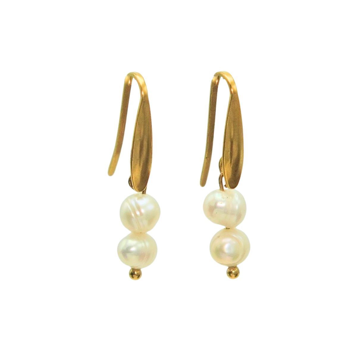 ELBAULDEJUMA - Aros Ula perlas de rio chapadas en oro 18k Riviere