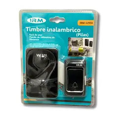 IRM - Timbre Inalámbrico Con Pilas Alcance 100 Metros Fácil Instalación - Negro