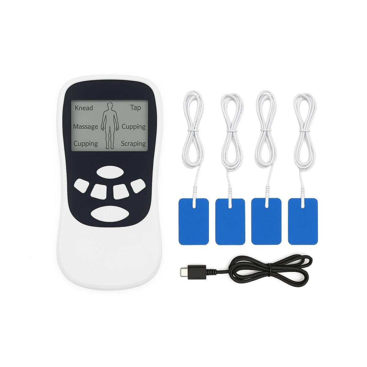 GENERICO - Electroestimulador Multifuncional Masajeador Con 4 Parches