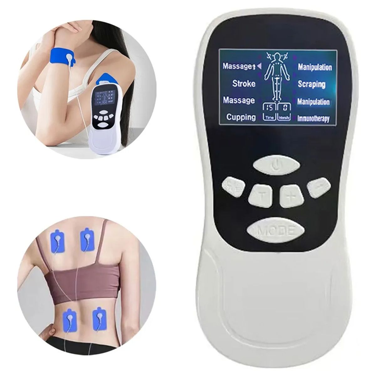 GENERICO - Electroestimulador Multifuncional Masajeador Con 4 Parches