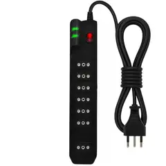 MICROLAB - Alargador de 5 Metros - 7 Salidas con Proteción de Voltaje 2500W y Certificación SEC