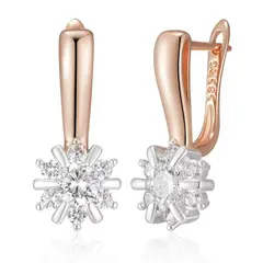 TODOJOYAS - Aros Colgantes Flor de Circones Dorado Rosa