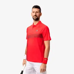 LACOSTE - Polera Polo Novak Djokovic Ultra Dry Roja Tenis