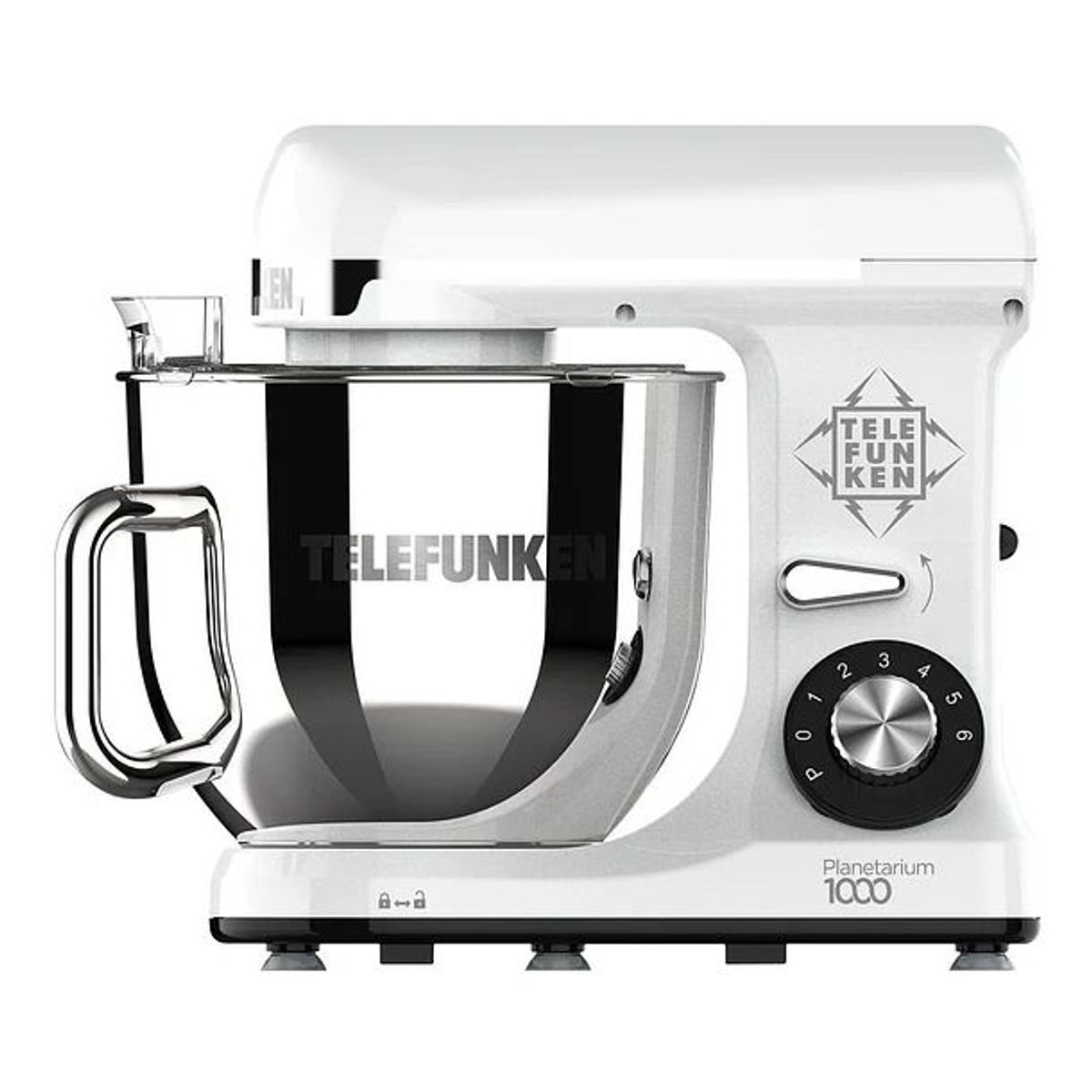 TELEFUNKEN - Batidora De Pedestal Telefunken Planetarium 1000 Perlado Color Blanco Certificada Calidad