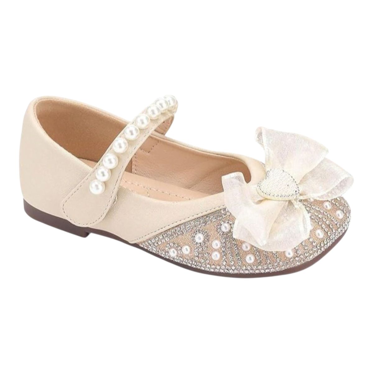 TOPBABY - Zapatos de princesa bebés niñas con lazo y perlas