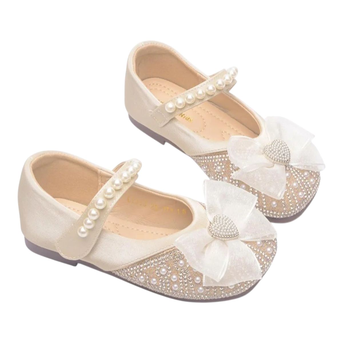 TOPBABY - Zapatos de princesa bebés niñas con lazo y perlas
