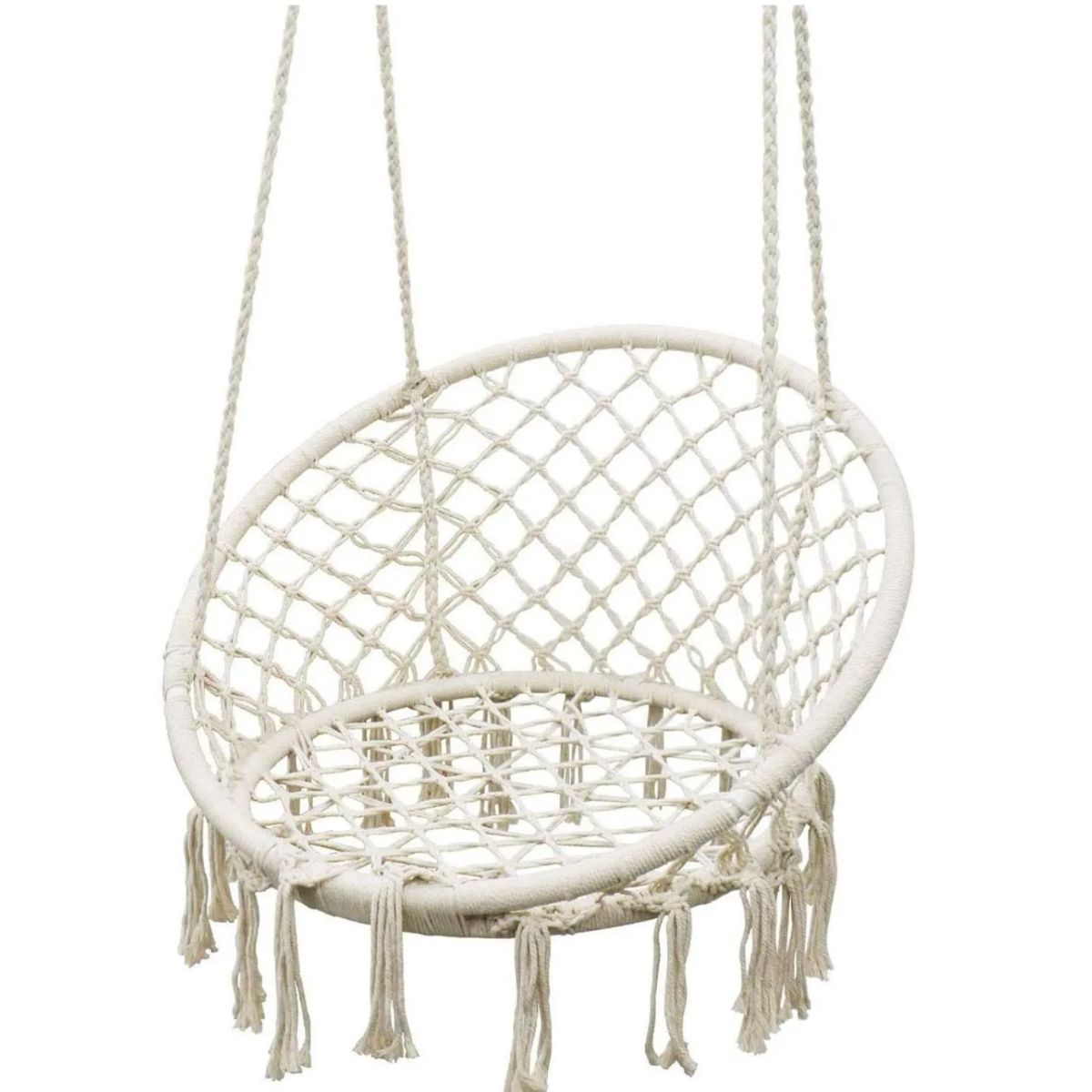 GENERICO - Silla Hamaca Tejido Colgante para Casas Hogar Beige