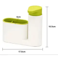 GENERICO - Dispensador De Jabón Lavalozas Lavaplatos Y Porta Esponja Color Blanco