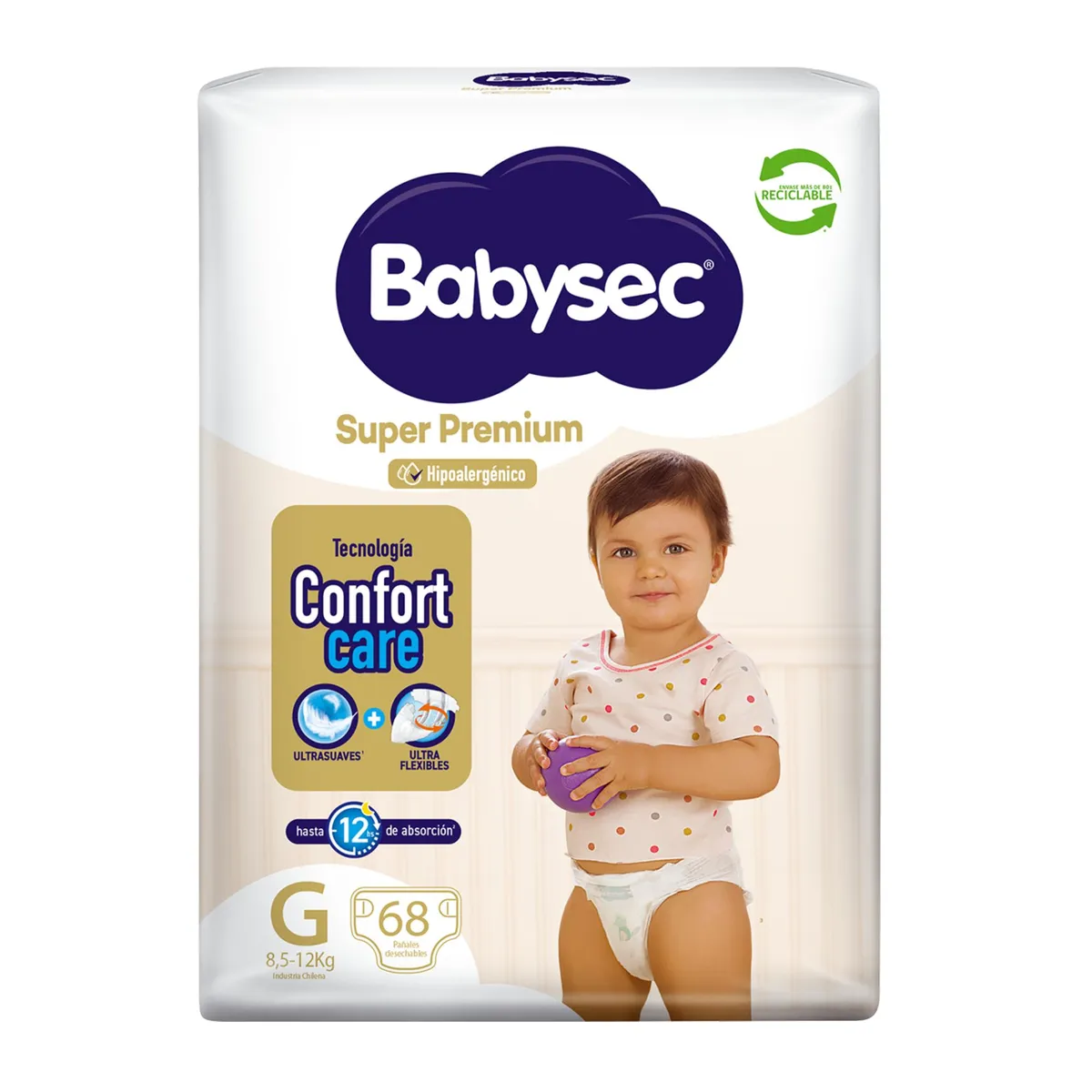 BABYSEC - Pañales de Bebé Babysec Super Premium Cuidado Total 68 un G