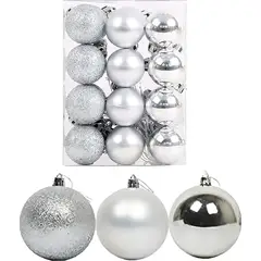 GENERICO - Esferas Navidad Adornos De Navidad Decoracion Navideña Bolas Color Plateado 406