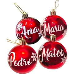 GENERICO - Esferas Navideñas Personalizadas Adorno Bolas De Navidad Rojo Esfera Personalizada