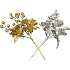 GENERICO - Ramas De Navidad Bayas Con Tallo Flores Navideñas X1