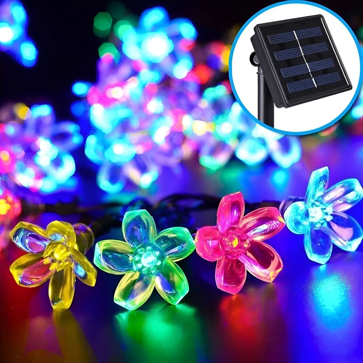 GENERICO - Luces Led Flores Solar Lineal Guirnalda Navidad Eventos Luces Multicolor