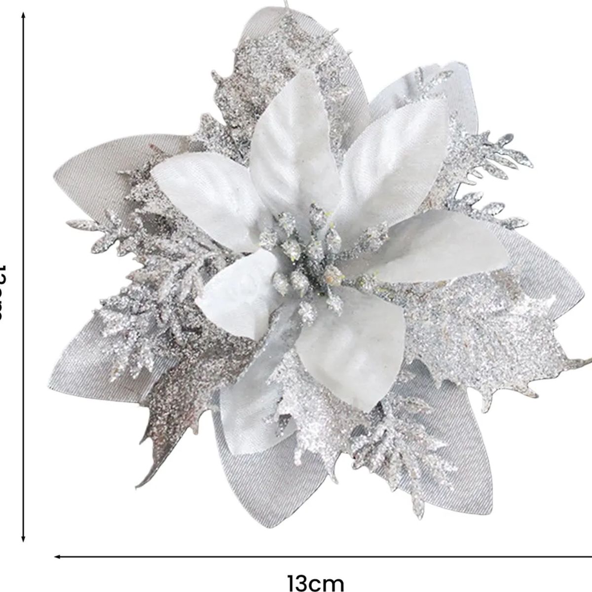 GENERICO - Flores Decorativas Navidad 14cm Para Árbol O Guirnalda