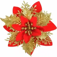 GENERICO - Flores Navideñas Adorno De Navidad Set De 10 Flores