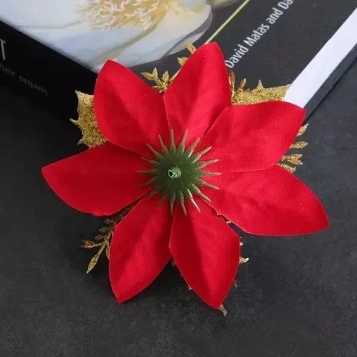 GENERICO - Flores Navideñas Adorno De Navidad Set De 10 Flores