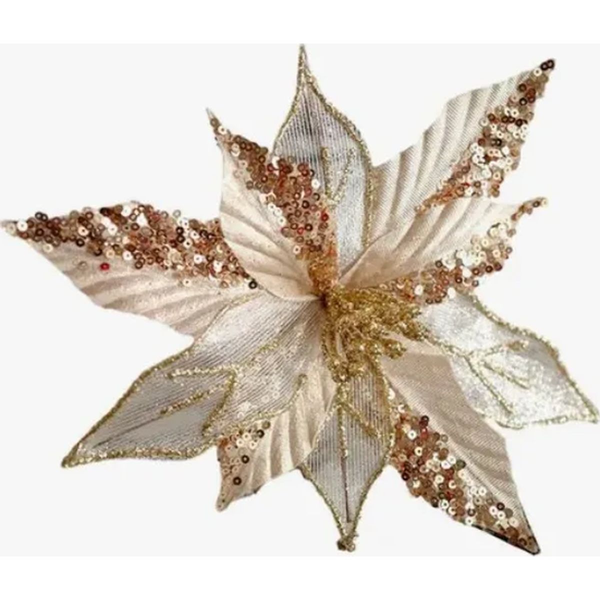 GENERICO - Pack 3 Flores Navideña Adornos Navidad Decoración Lentejuela