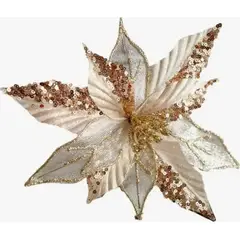 GENERICO - Pack 3 Flores Navideña Adornos Navidad Decoración Lentejuela