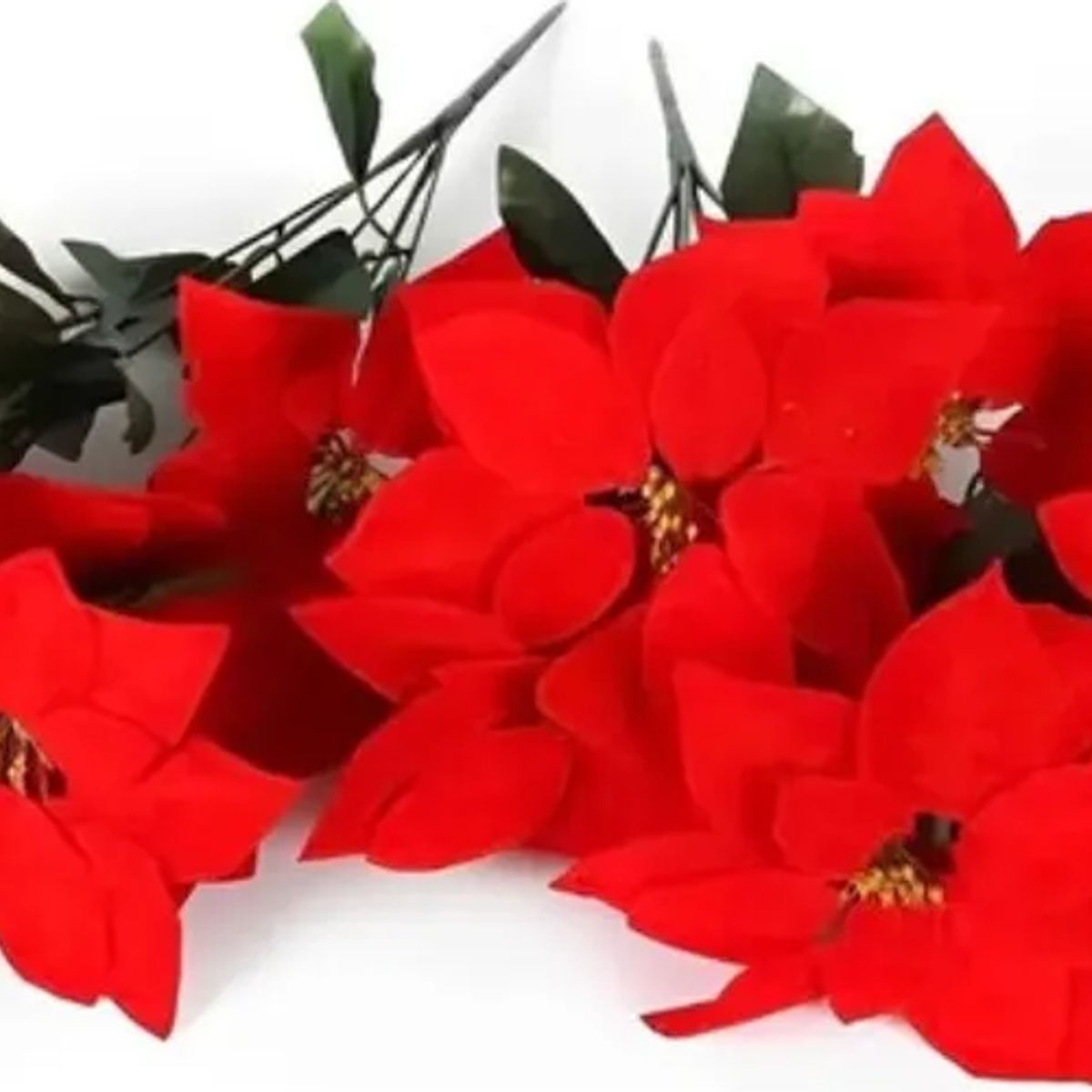 GENERICO - Pack 12 Flores Navideña Pequeña Adorno Navidad Decoración