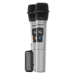 MASTER G - Par De Micrófonos Inalámbricos Con Receptor Uhf Karaoke Eventos Master-g Color Gris