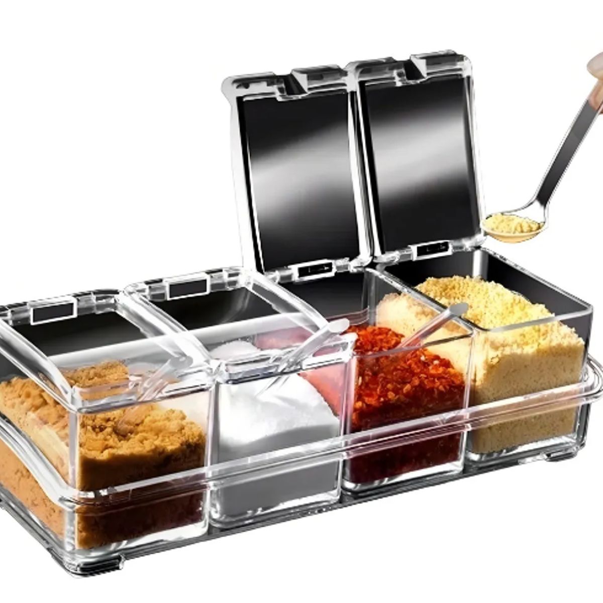 GENERICO - Caja Para Condimentos Cocina Acrílica Para Especias Color Transparente