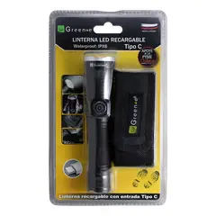 GREEN E - Linterna LED Recargable Tipo C 500 Lúmenes