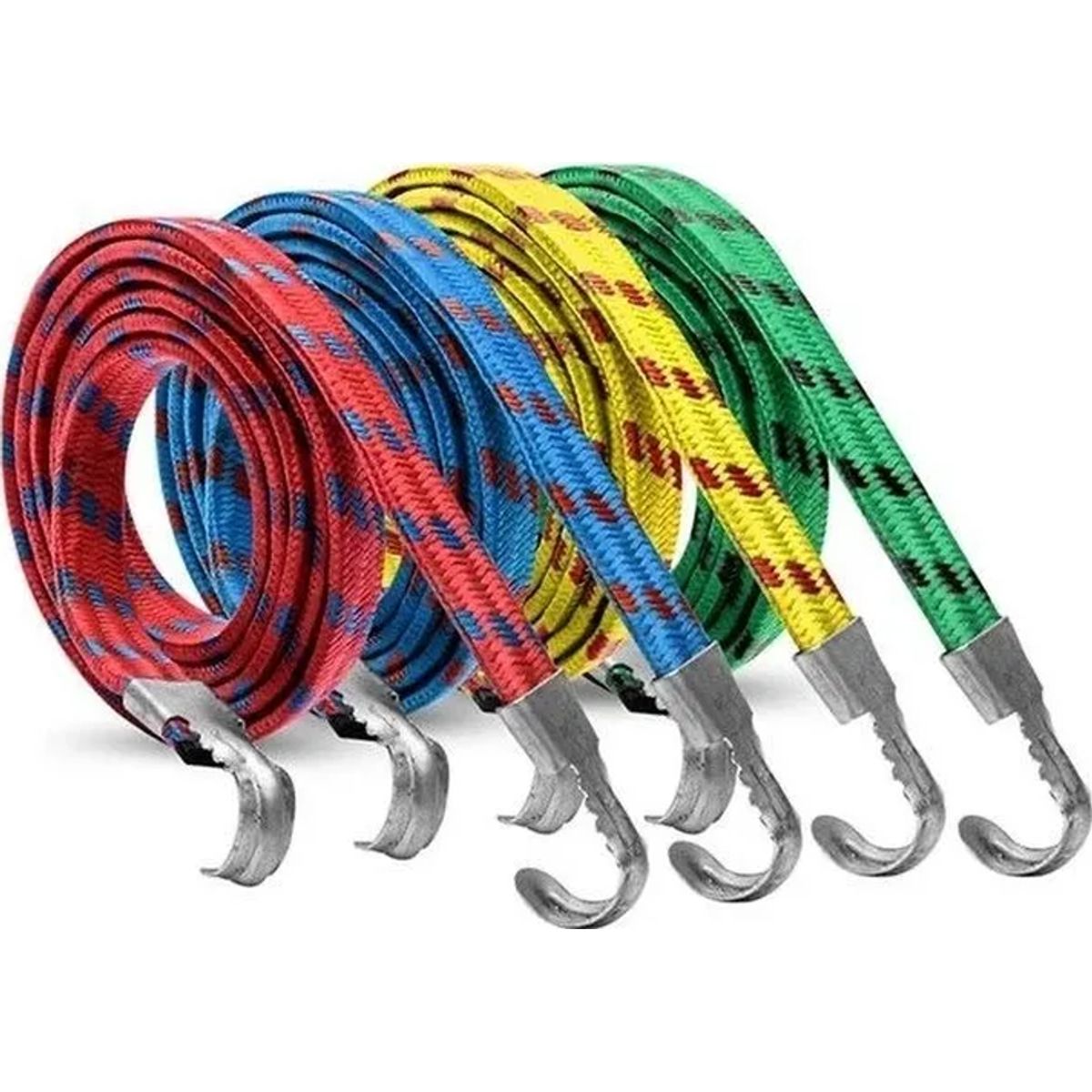GENERICO - Set 3 Cuerdas Elasticas 2 Metros Eslinga Amarre Pulpo