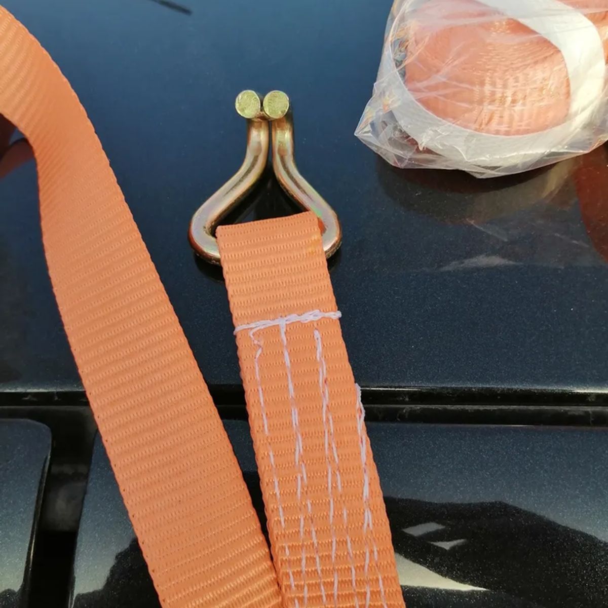 GENERICO - Pack X4 Eslinga 800 Kg Izaje Amarras Ratchet Trinquete 5 M Naranja