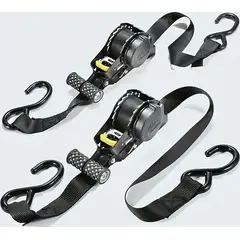 GENERICO - 2pcs Correaeslinga Amarre Retráctil 25cmx33m Negro