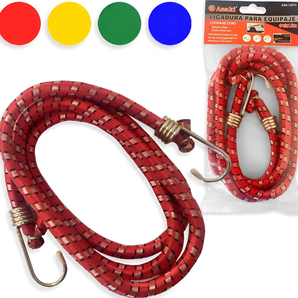 2 Cuerda Elastica Eslinga Pulpo De 10mm X 15m Amarre Grueso Surtido, marca GENERICO - Foto 2