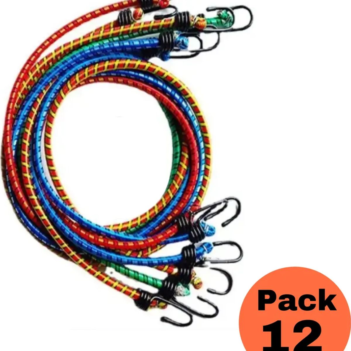 GENERICO - Set 12 Cuerdas Elasticas 168m Eslinga Amarre Pulpo Surtidos