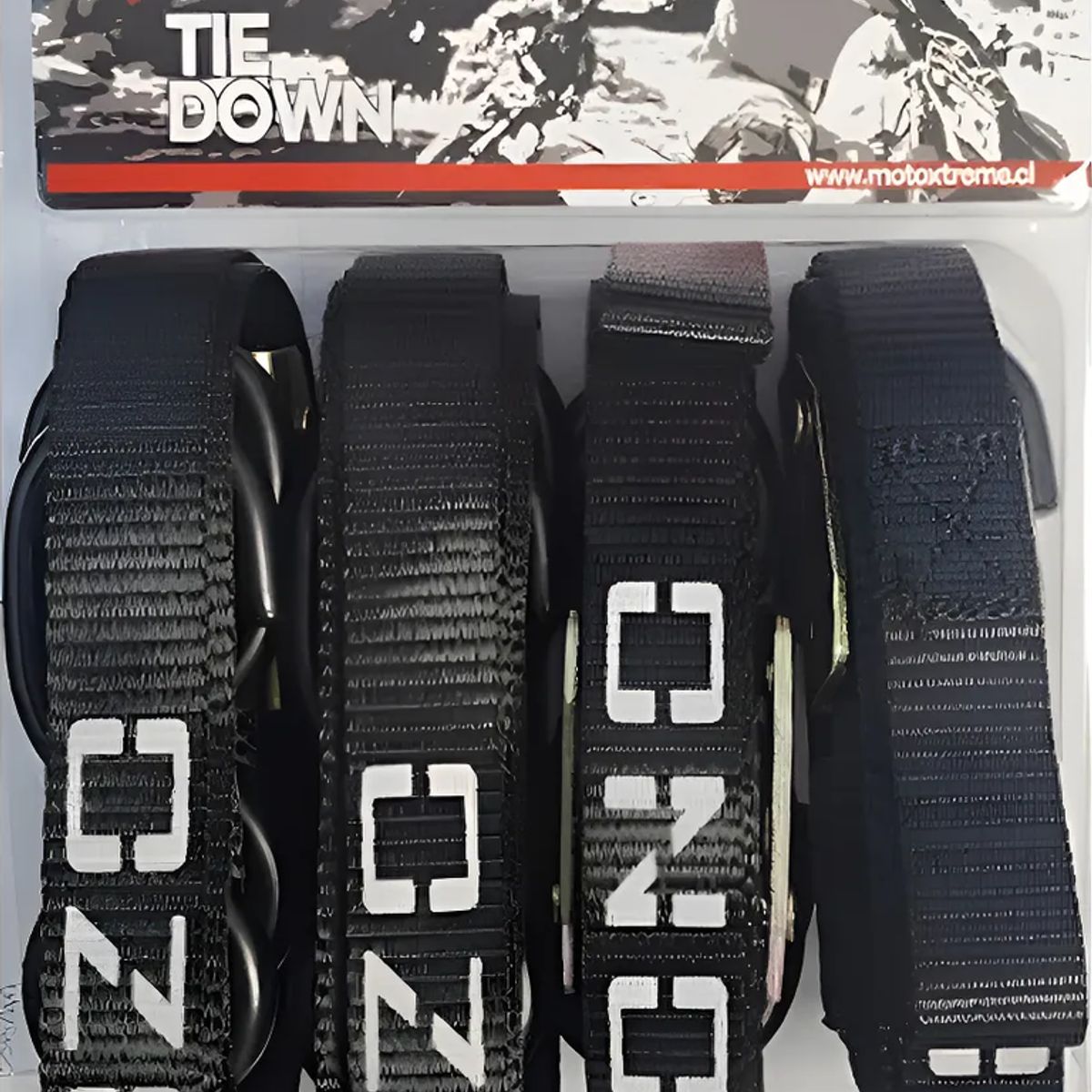 GENERICO - Tie Downs Eslinga Negro 4 Uni Con Tribilin Amarras Para Moto