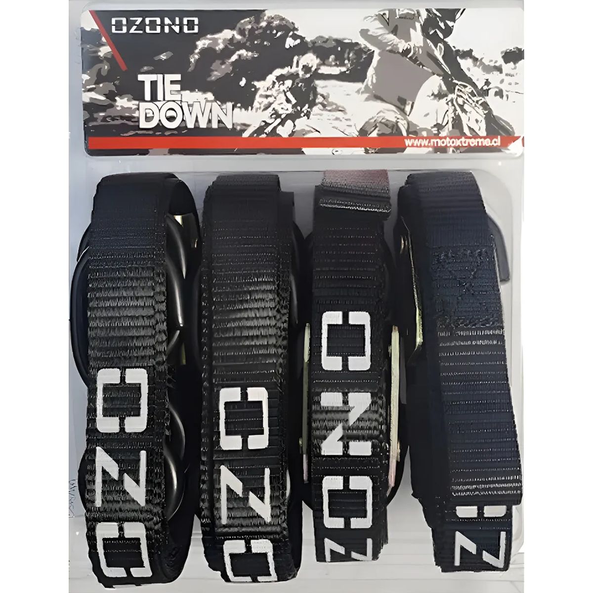 GENERICO - Tie Downs Eslinga Negro 4 Uni Con Tribilin Amarras Para Moto