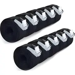 GENERICO - 10 Cincho Correa Amarre Trinquete Hebilla Cinta Auto Moto 2m Negro
