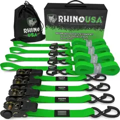 GENERICO - Pack X 4 Correas De Amarre 25 Cm X 457 Cm Rhino Usa Verde