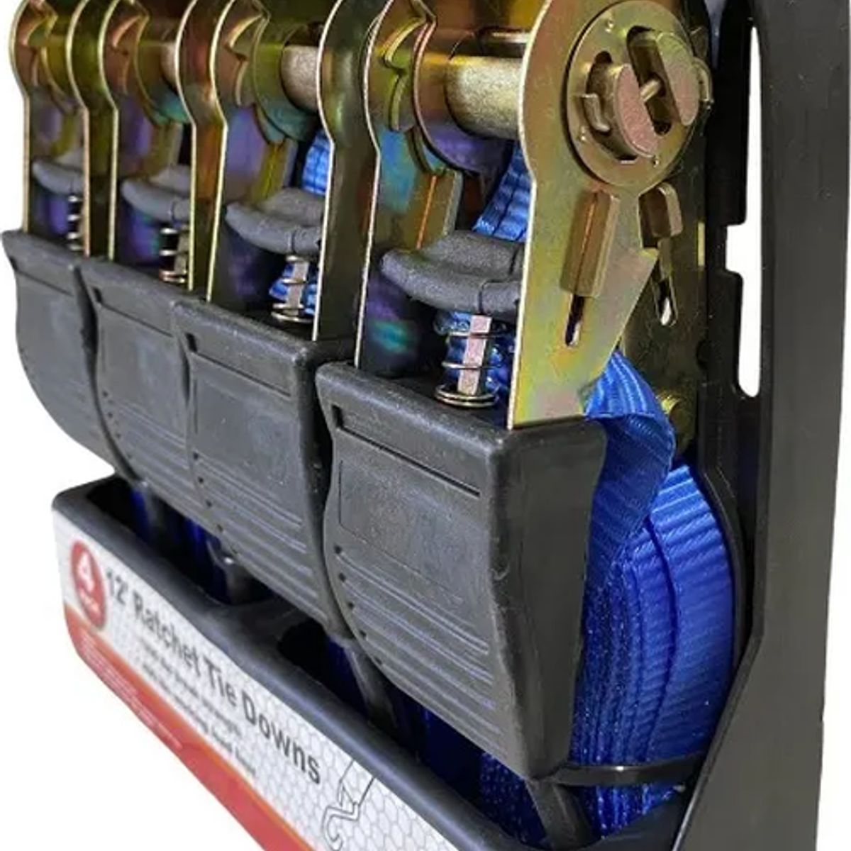 GENERICO - 4 Eslingas De Amarre Ratchet Reata 550kg 12 Pulgadas