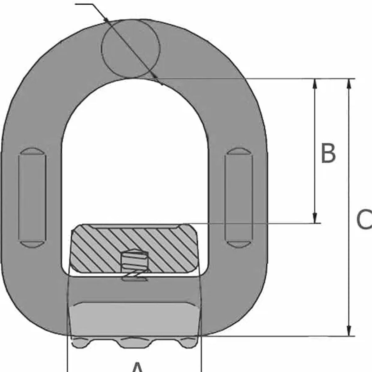 GENERICO - Cancamo Soldable D-ring Gr80 2000kg 1 Unidad Rojo