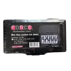 FORCE - Juego de Dados Allen En Pulgadas 4091S – 8 Piezas Toma 1/2"