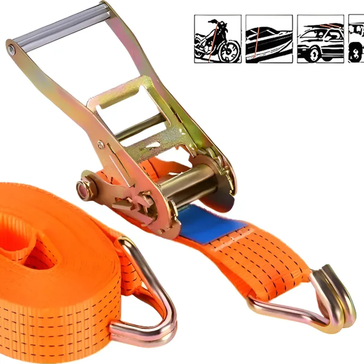 GENERICO - Eslinga De Amarre 10 Mts Límite De Carga 2500kilos Naranja