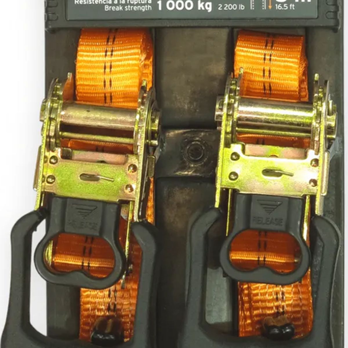GENERICO - Juego 2 Eslinga Cinta Amarre Con Ratchet 1pulg X 15ft Makawa Único Color