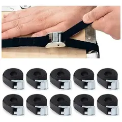 GENERICO - 10×cincho Correa Amarre Trinquete Hebilla Cinta Auto Moto 2m Negro