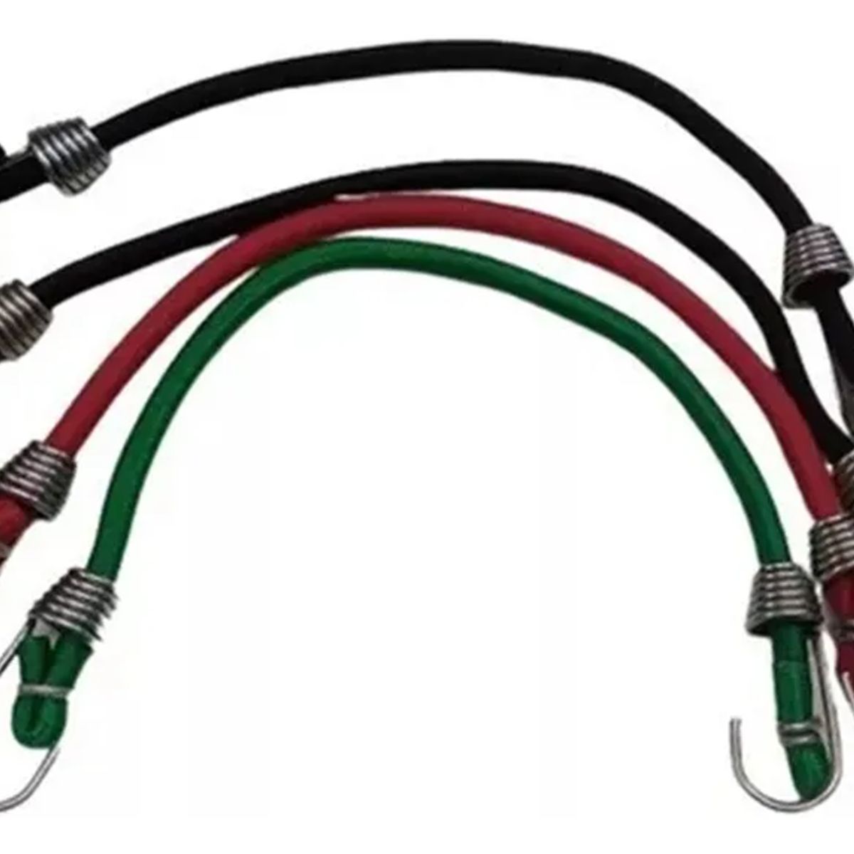 GENERICO - Pack De 8 Cuerdas Amarre Elastica Con Gancho De 27 Cm Multicolor