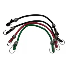 GENERICO - Pack De 8 Cuerdas Amarre Elastica Con Gancho De 27 Cm Multicolor