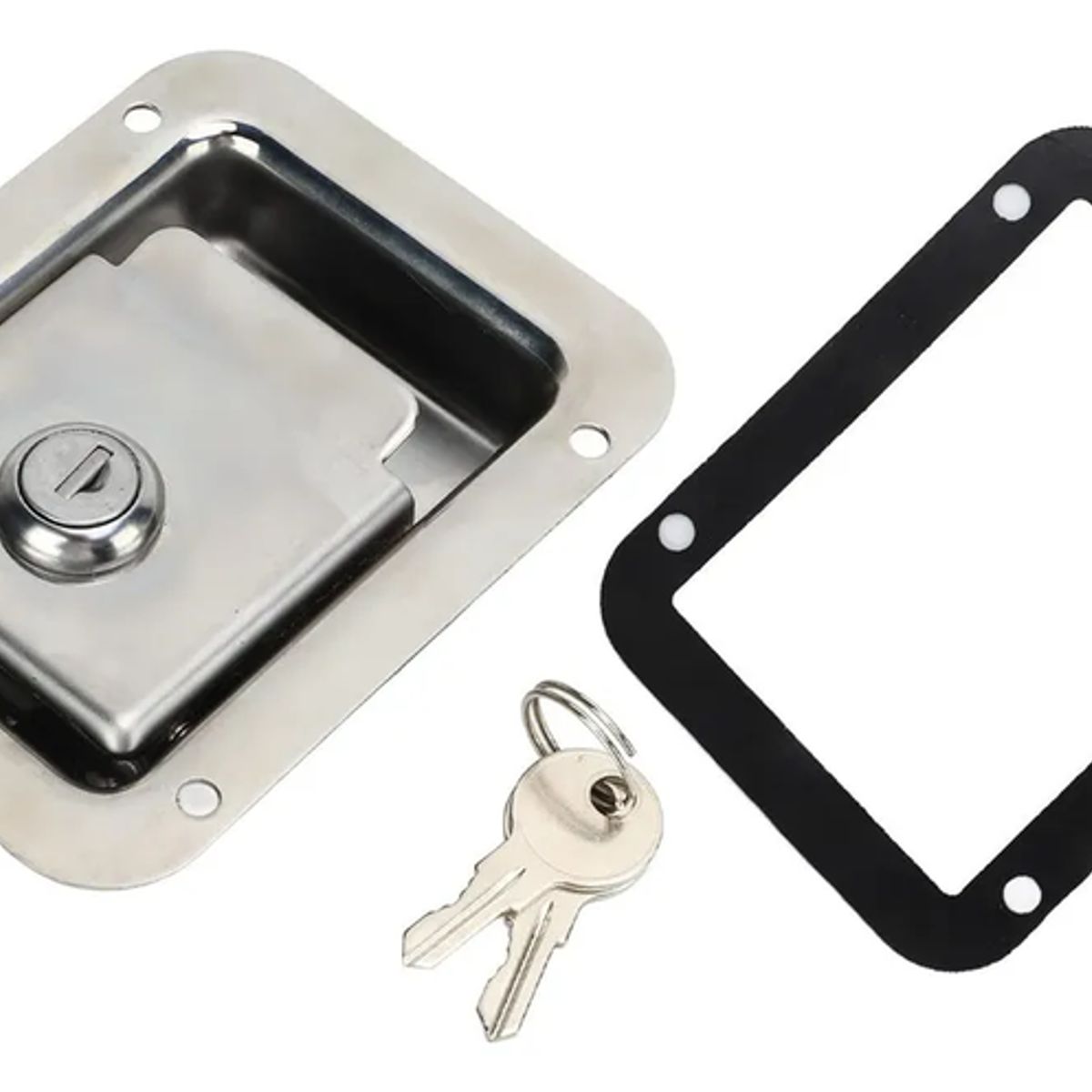 GENERICO - Chapa Con Llave Acero Inox Carro De Arrastre Casa Rodante Plateado