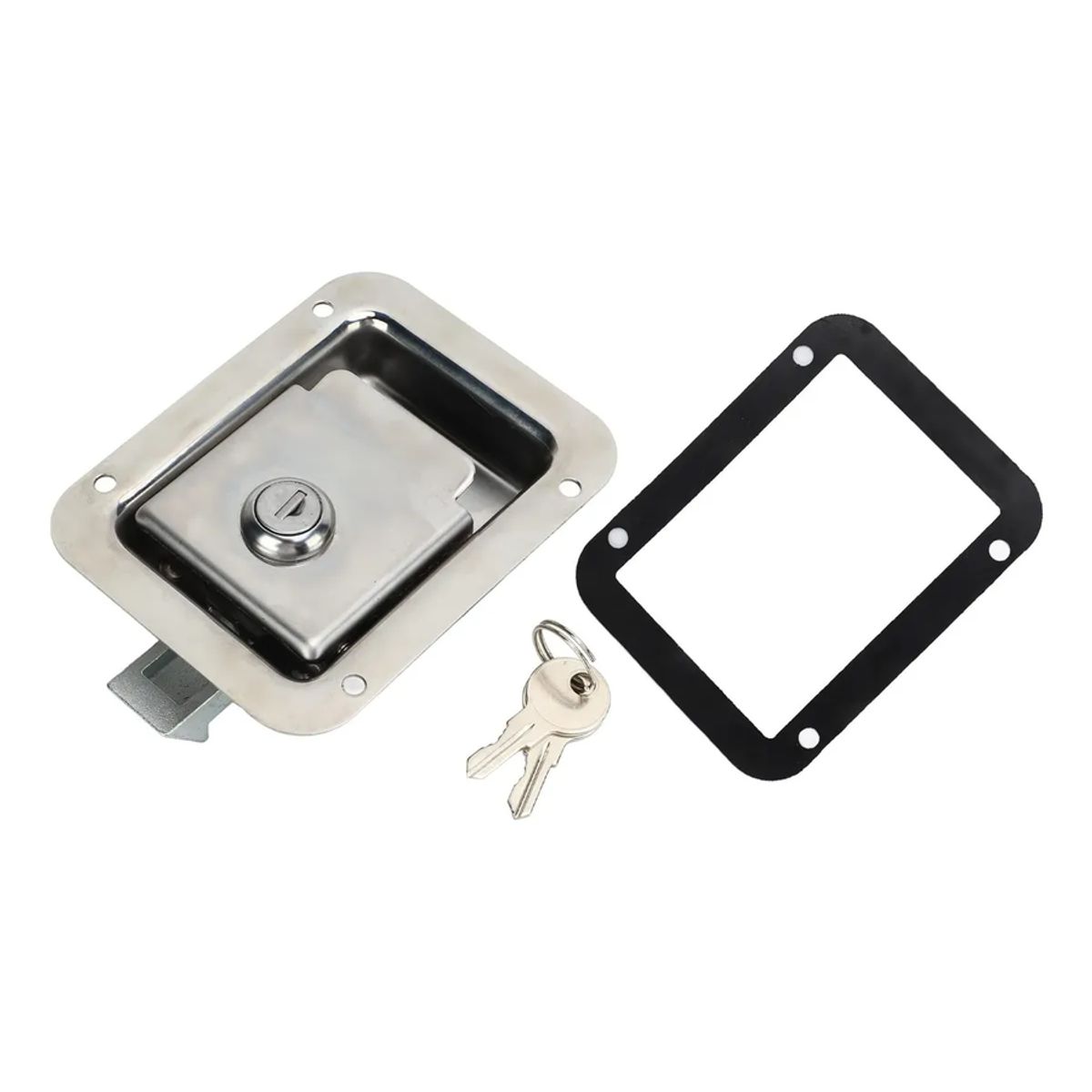 GENERICO - Chapa Con Llave Acero Inox Carro De Arrastre Casa Rodante Plateado