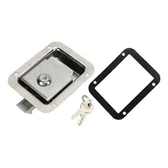 GENERICO - Chapa Con Llave Acero Inox Carro De Arrastre Casa Rodante Plateado